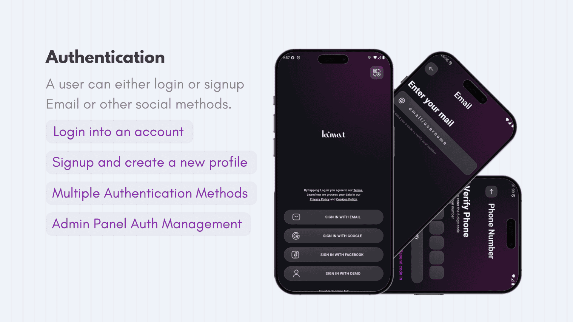Authentication screen