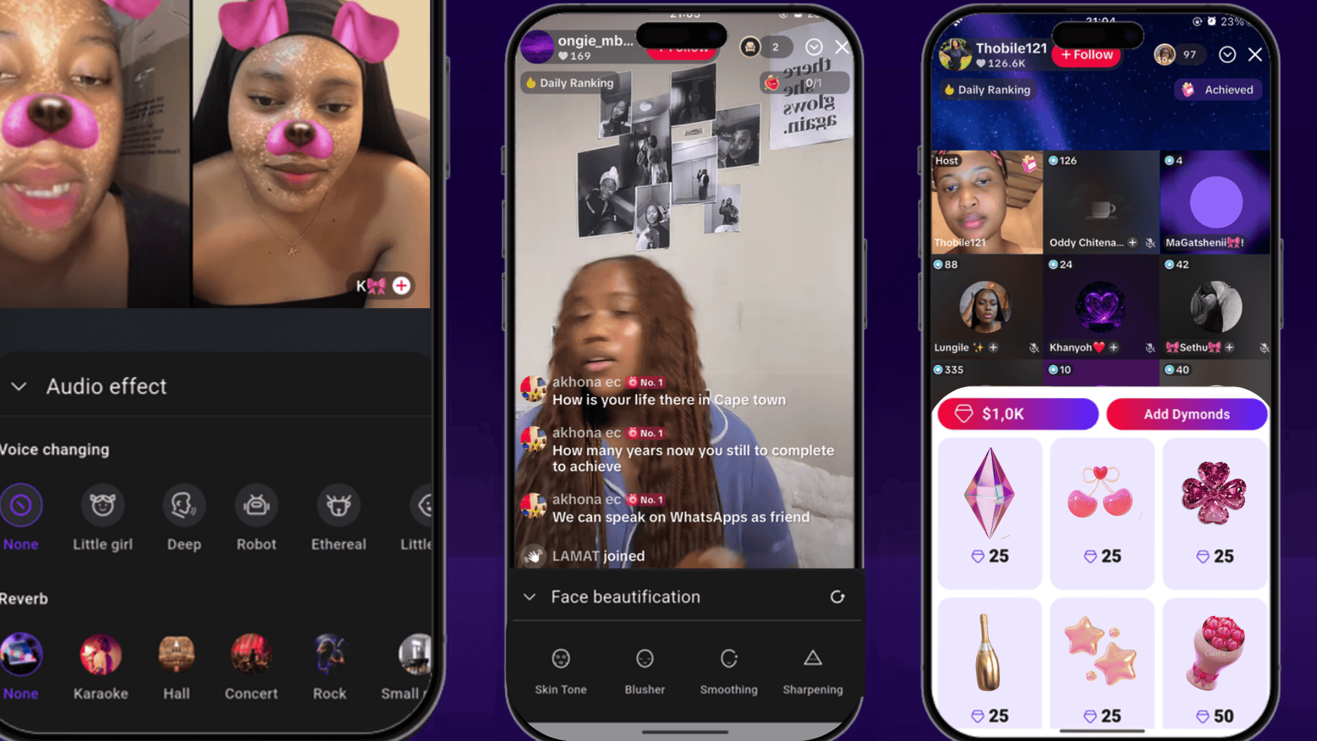 Live streaming screen