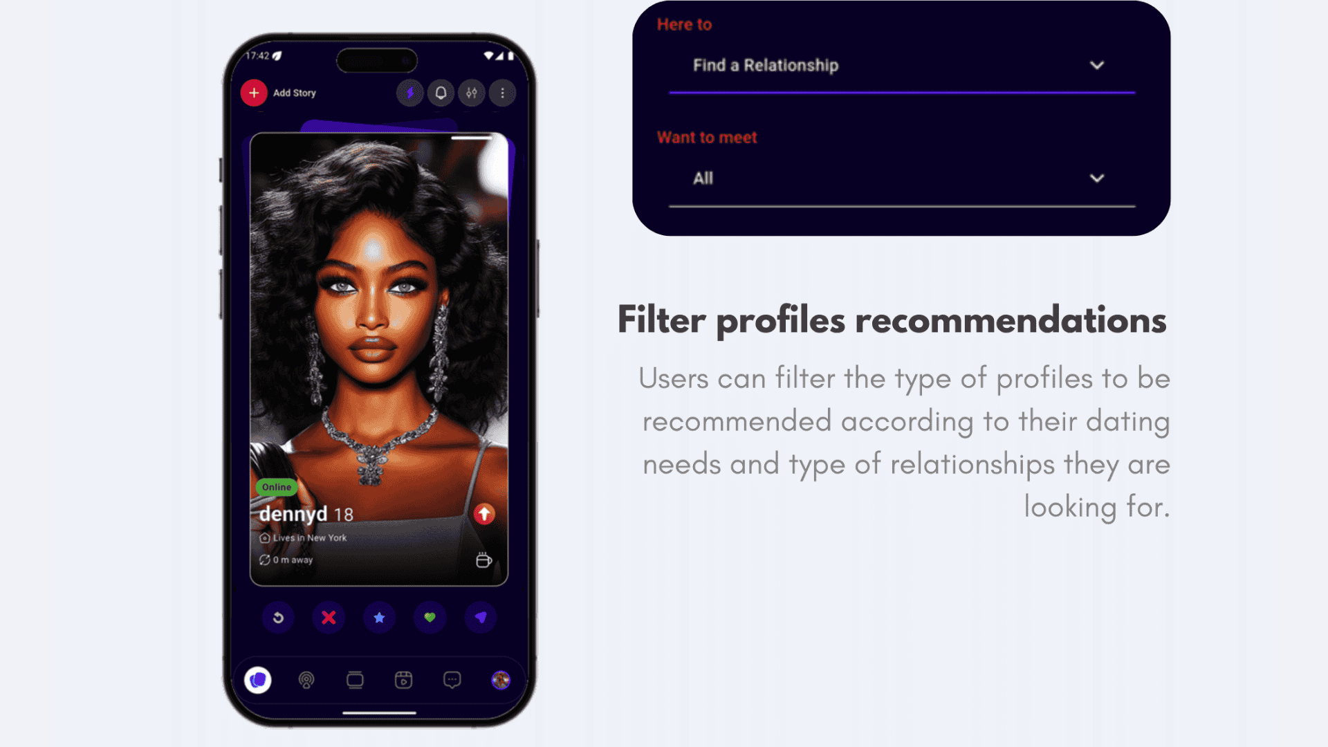 Discover swiping screen